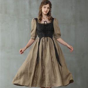 SOLD Corset Linen Rococo Linennaive Dress